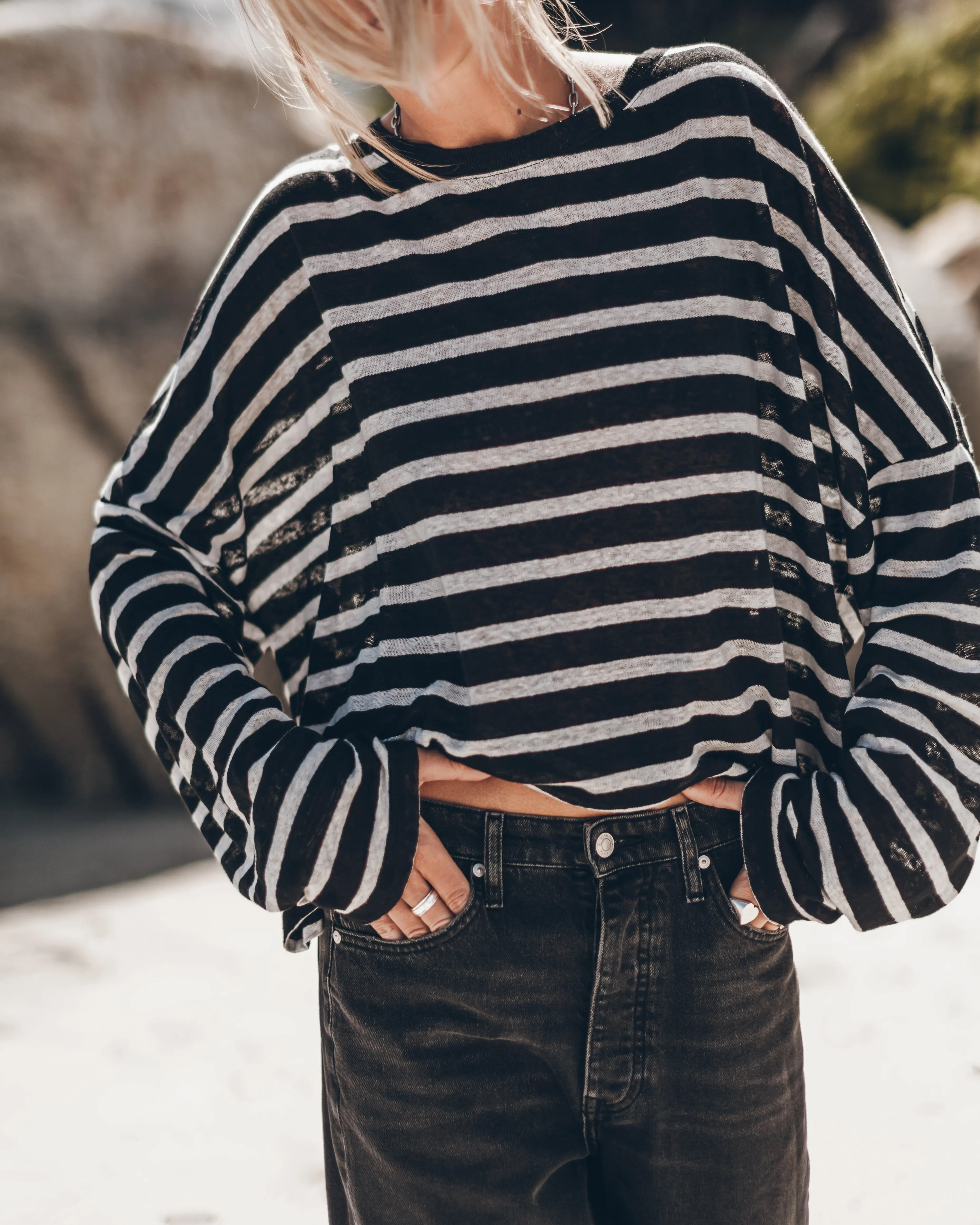 The Striped Loose Linen Longsleeve