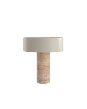 TRAVERTINE TABLE LAMP WITH SHADE