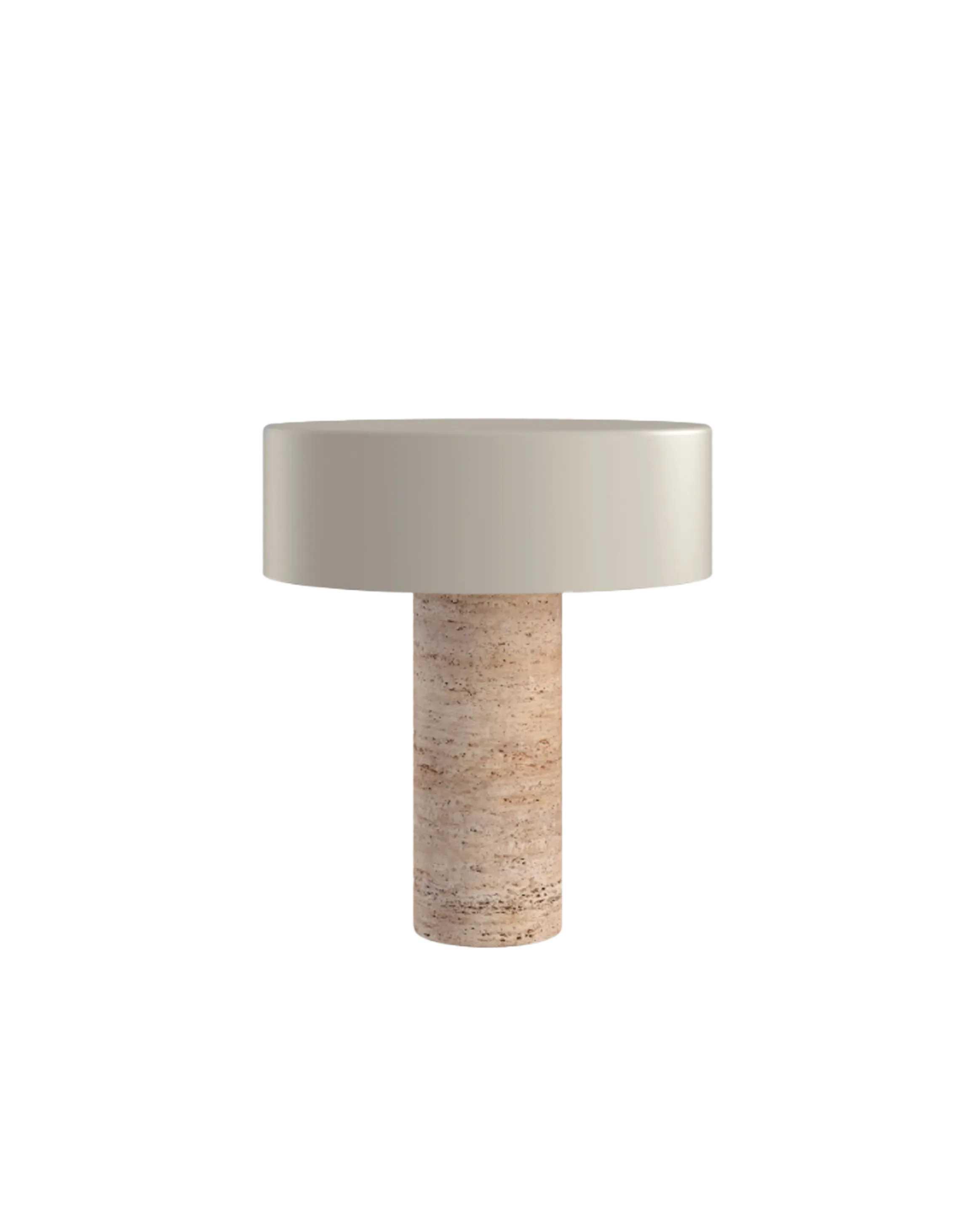 TRAVERTINE TABLE LAMP WITH SHADE