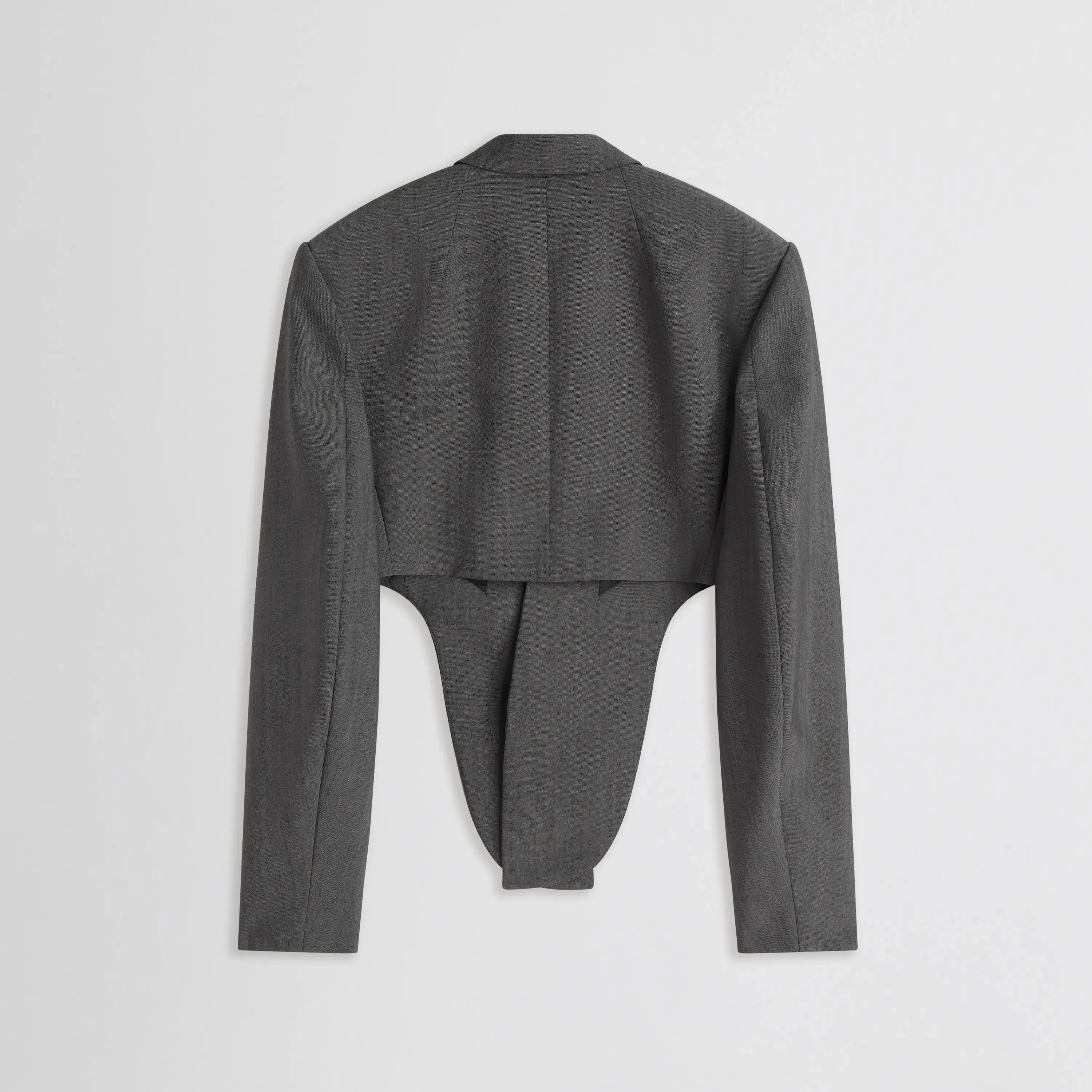 TUCKED TAILORED JACKET | dark taupe wool