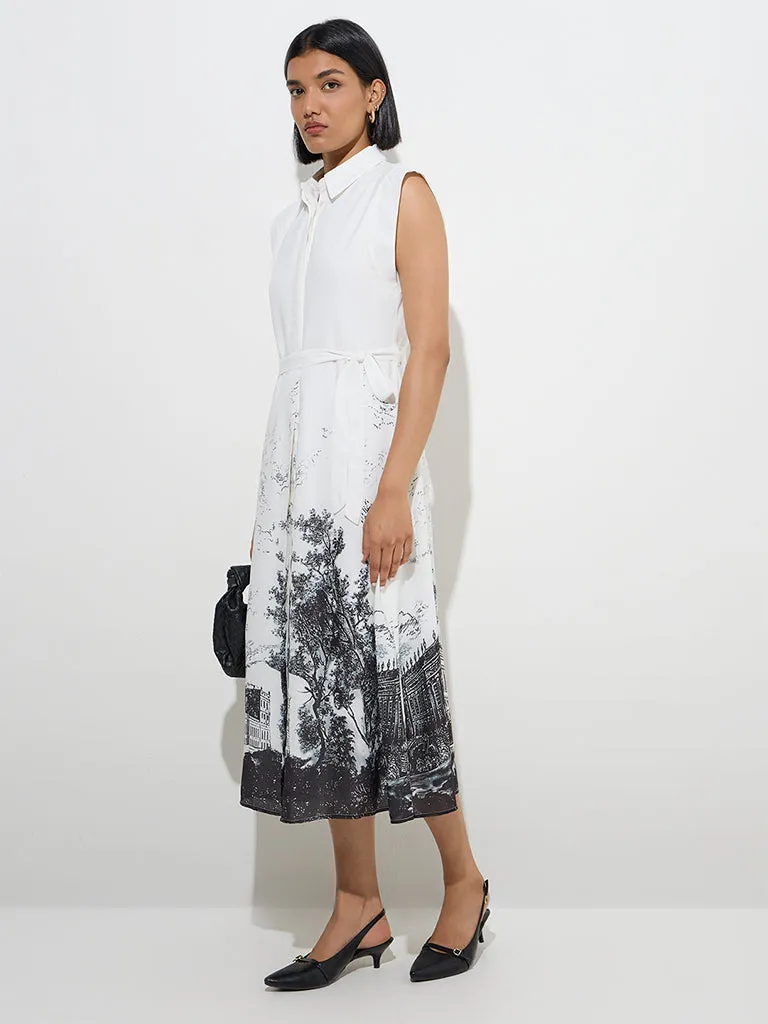 Wardrobe Ivory Scenic-Inspired Shirt Dress with Belt