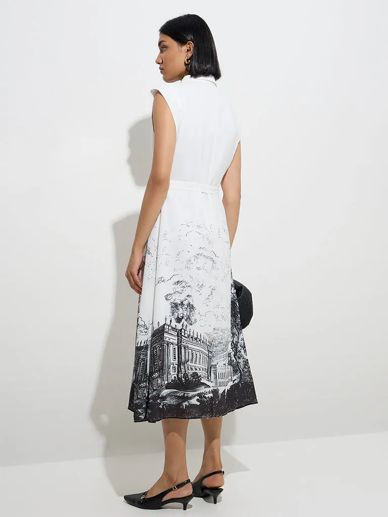 Wardrobe Ivory Scenic-Inspired Shirt Dress with Belt