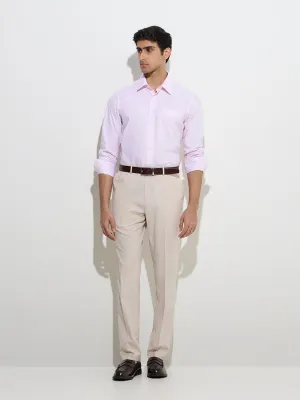 WES Formals Pink Solid Relaxed-Fit Cotton Shirt