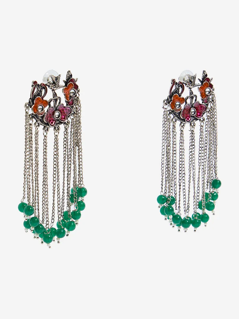 Westside Accessories Multicolour Floral Tassel Earrings