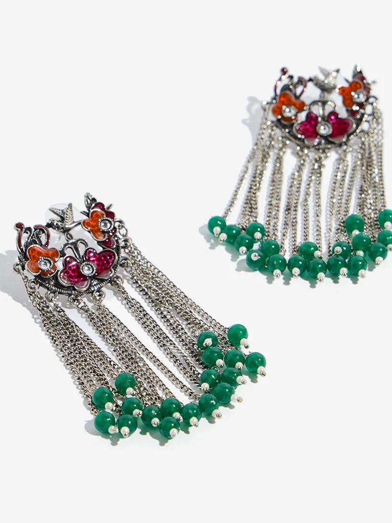Westside Accessories Multicolour Floral Tassel Earrings