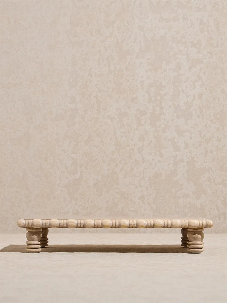Westside Home Beige Wooden Beads Riser