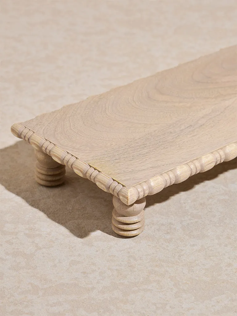 Westside Home Beige Wooden Beads Riser