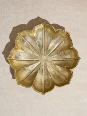 Westside Home Gold Lotus-Shaped Decorative Platter