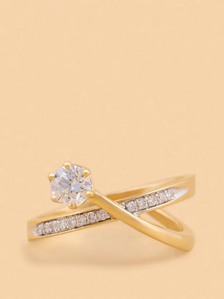 Westside X Pome Classic Comet Solitaire Lab Diamond Ring