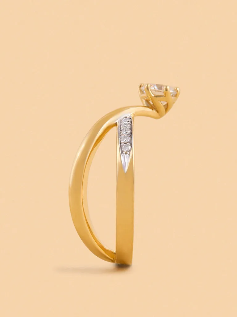 Westside X Pome Classic Comet Solitaire Lab Diamond Ring