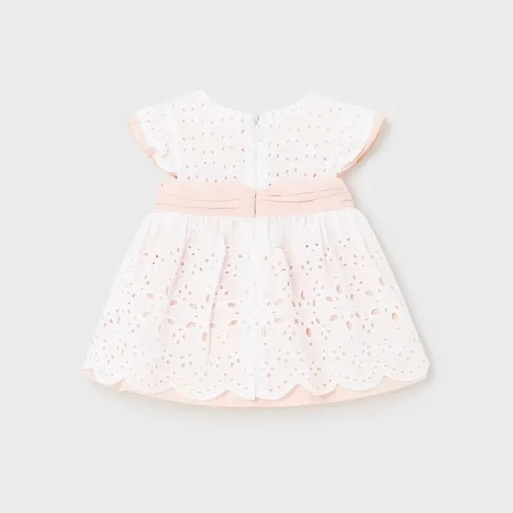 White Embroidered Sash Dress