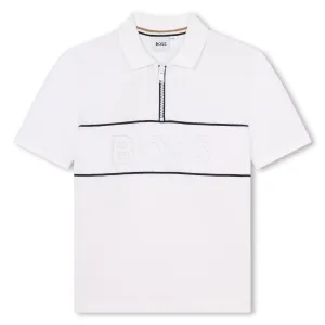 White Logo Polo