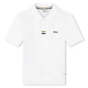 White Logo Polo