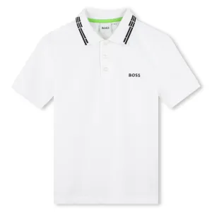 White Logo Polo