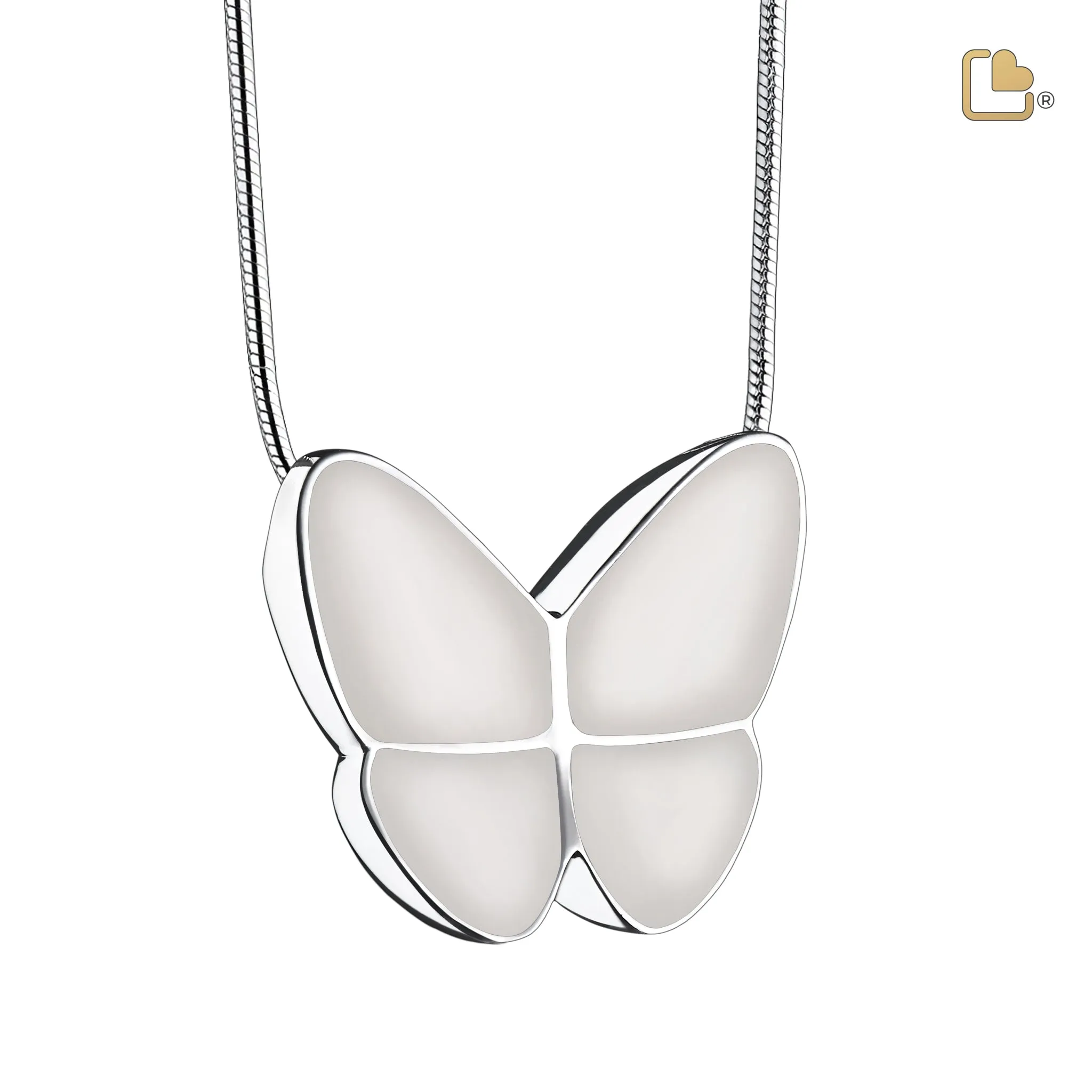 Wings of Hope Pearl Butterfly Sterling Silver Cremation Pendant