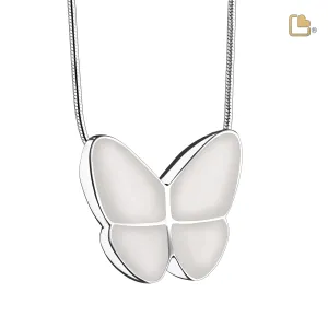 Wings of Hope Pearl Butterfly Sterling Silver Cremation Pendant