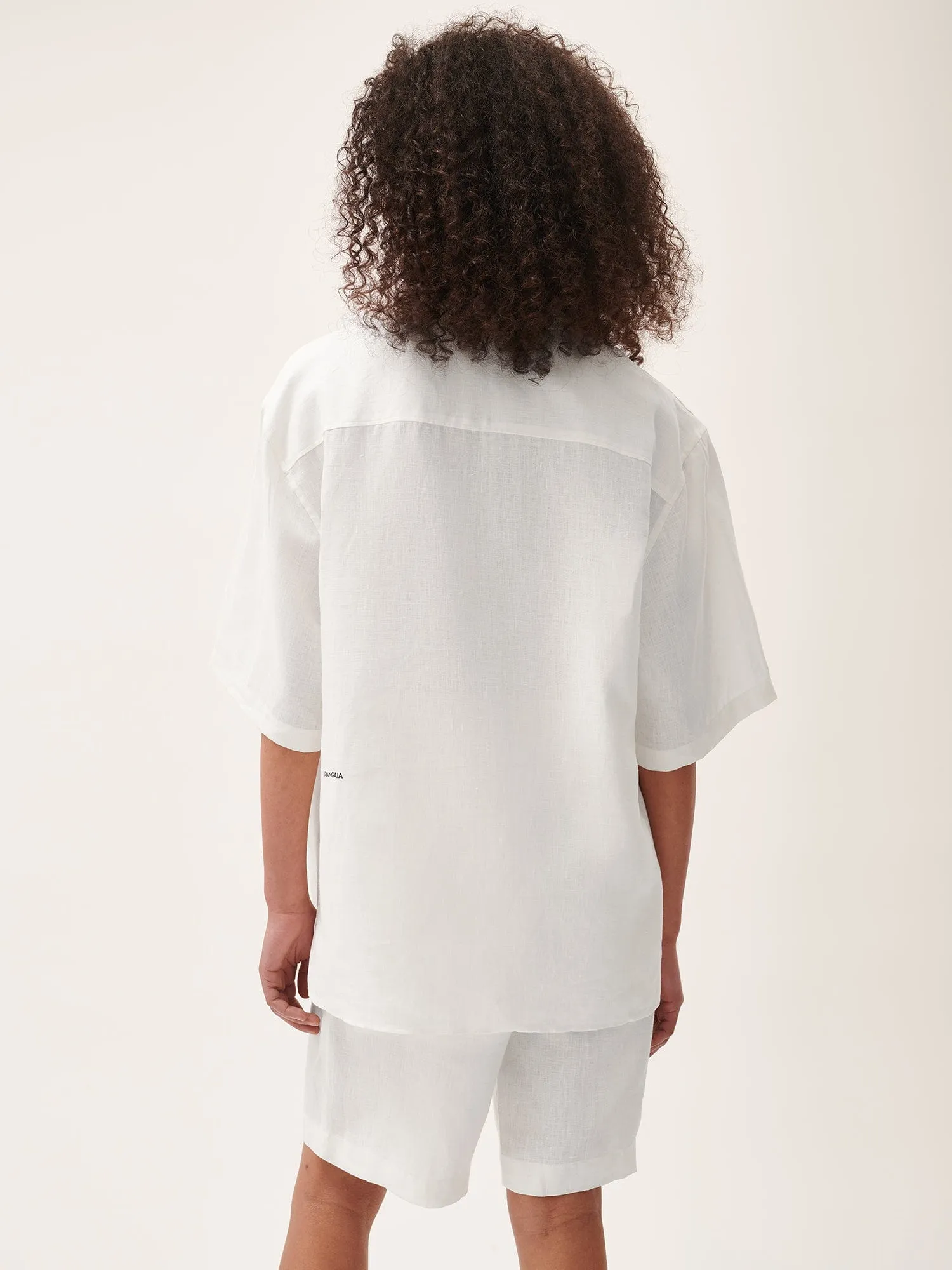 Womens Aloe Linen Camp Collar Shirt—off-white