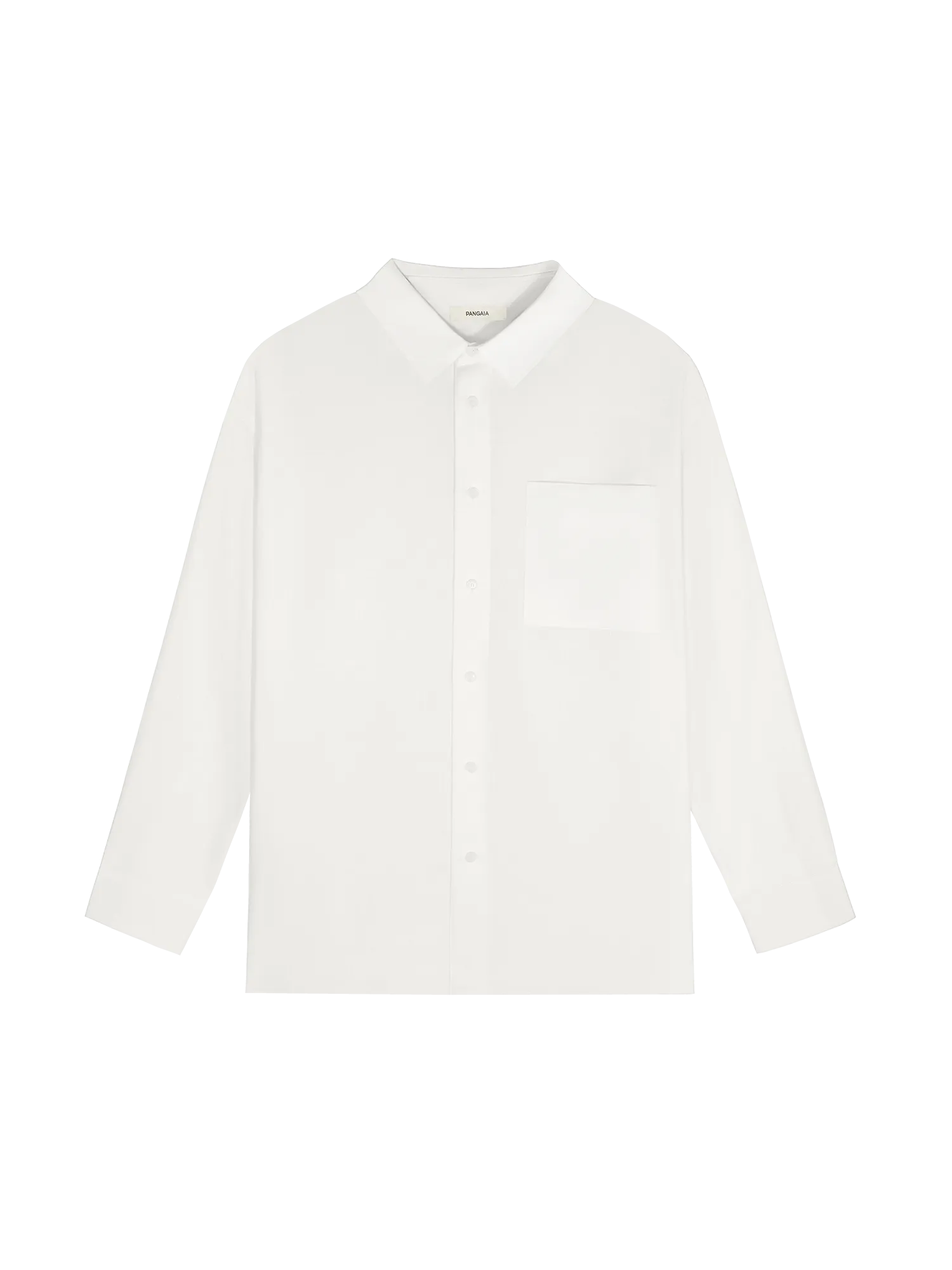 Womens Aloe Linen Collared Long Sleeve Shirt—off-white