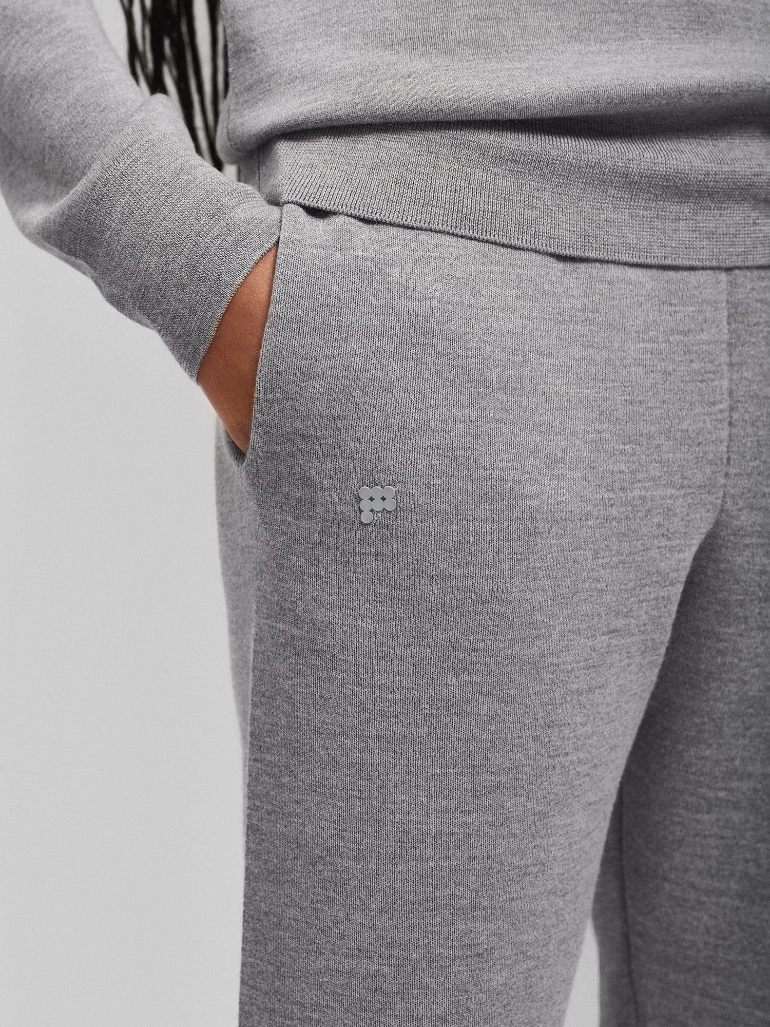 Womens DNA Regenerative Merino Wool Track Pants—grey marl