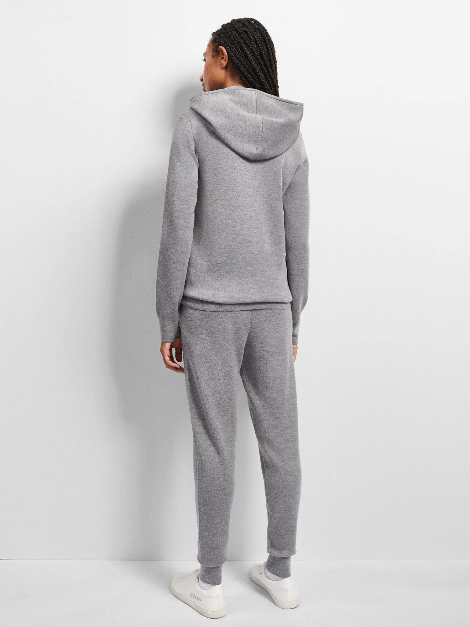 Womens DNA Regenerative Merino Wool Track Pants—grey marl