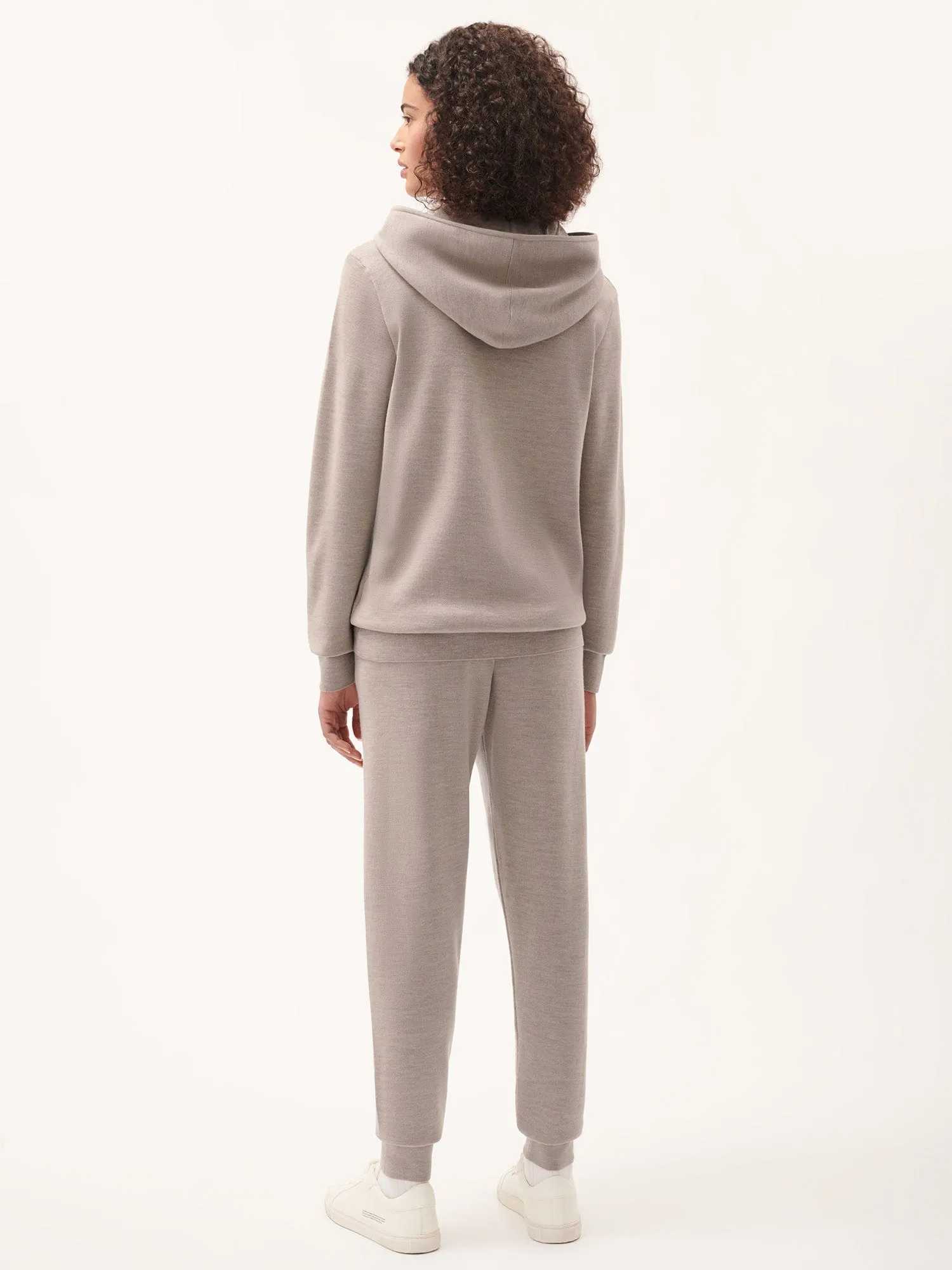 Womens DNA Regenerative Merino Wool Track Pants—stone marl
