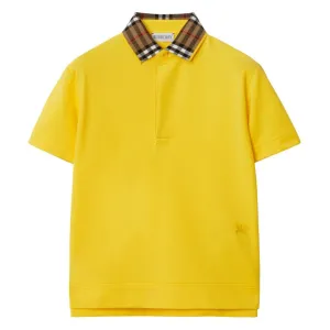 Yellow Logo Check Polo Shirt