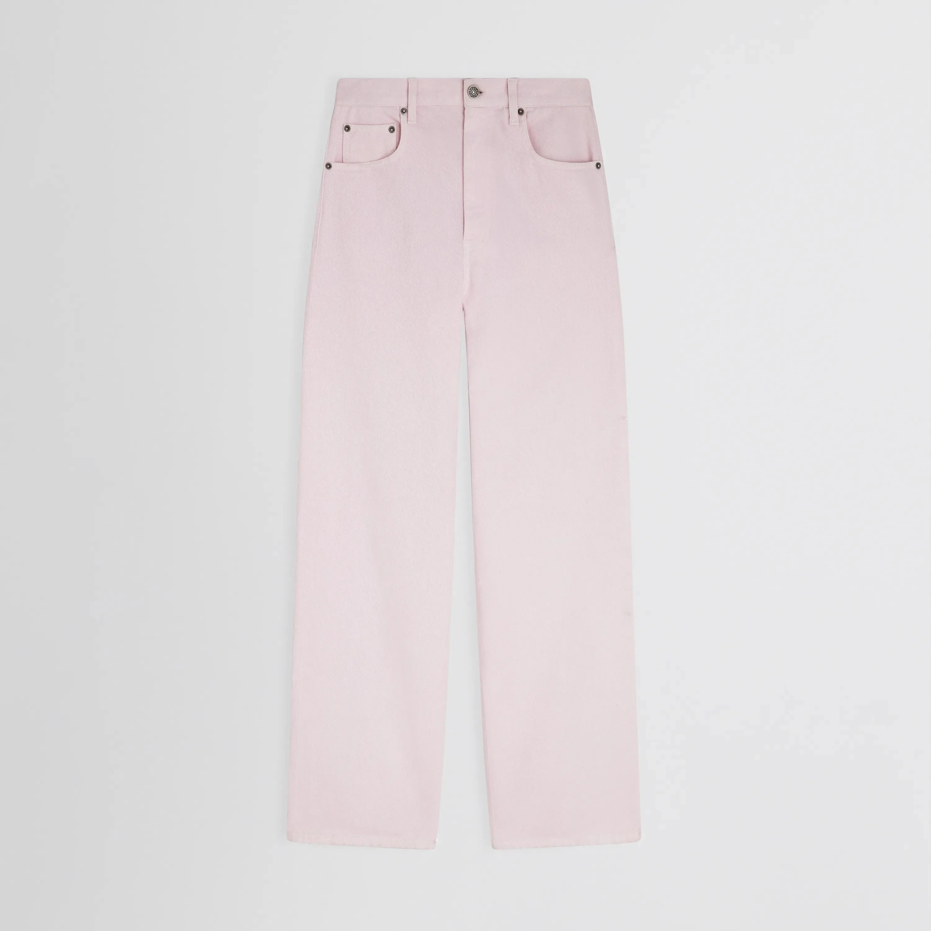 ZIP JEANS | pale pink cotton