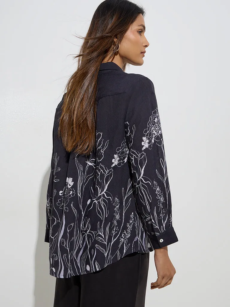 Zuba Black Floral Design Tunic
