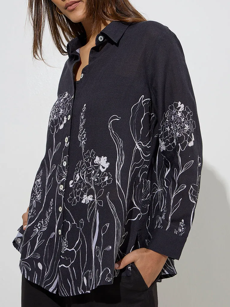 Zuba Black Floral Design Tunic