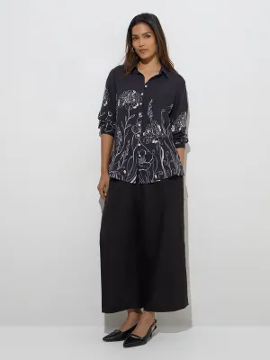 Zuba Black Floral Design Tunic